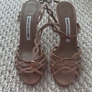 Manolo Blahnik Brown Strappy Heels